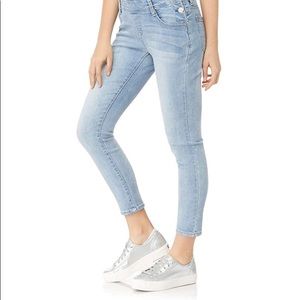 WallFlower Women's Juniors InstaStretch Denim Overalls